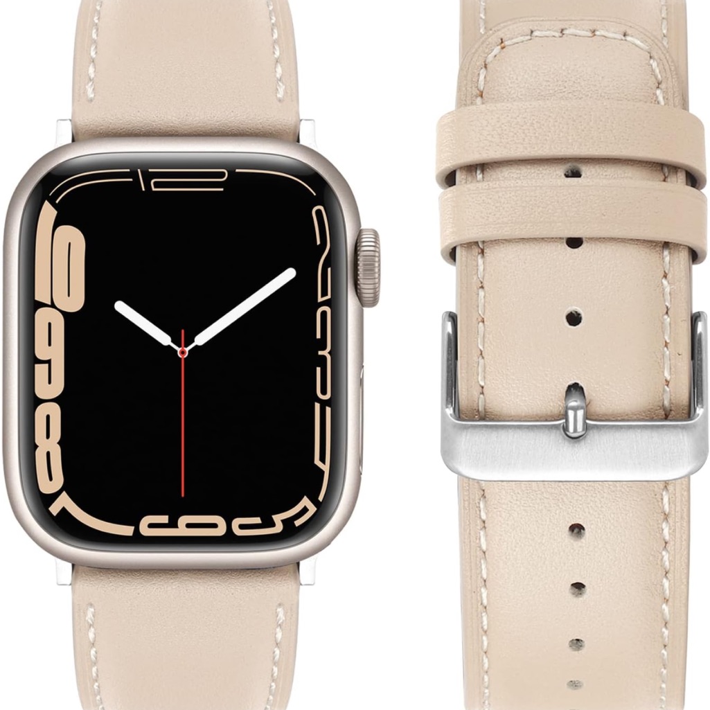 Nib Apple Watch Leather Strap Taupe Light Tan Fits 41mm 40mm  38mm